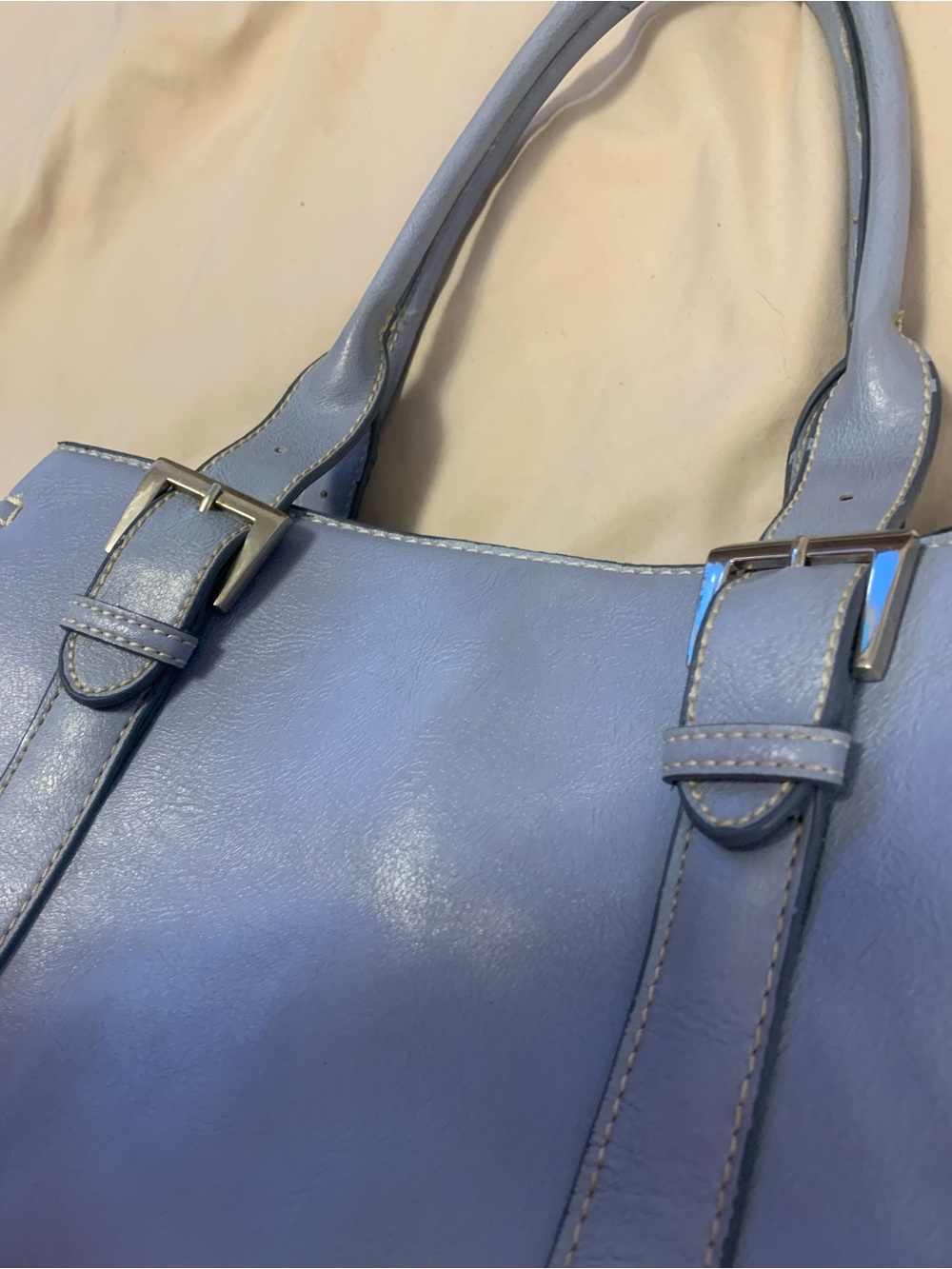 ALDO Lavender Structured Tote Shoulder Bag | Lilac Faux Leather Purse - Picture 2 of 8